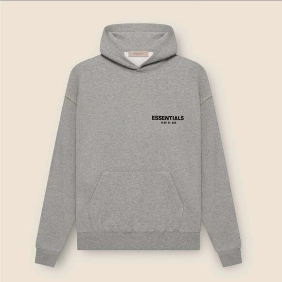 Fear of God Essentials Dark Oatmeal Gray Hoodie Sweater SS22 Size Small - Picture 1 of 12